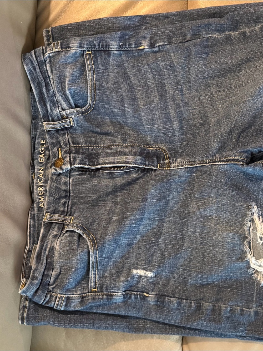 American Eagle Outfitters Women’s Skinny Distressed Blue Jeans